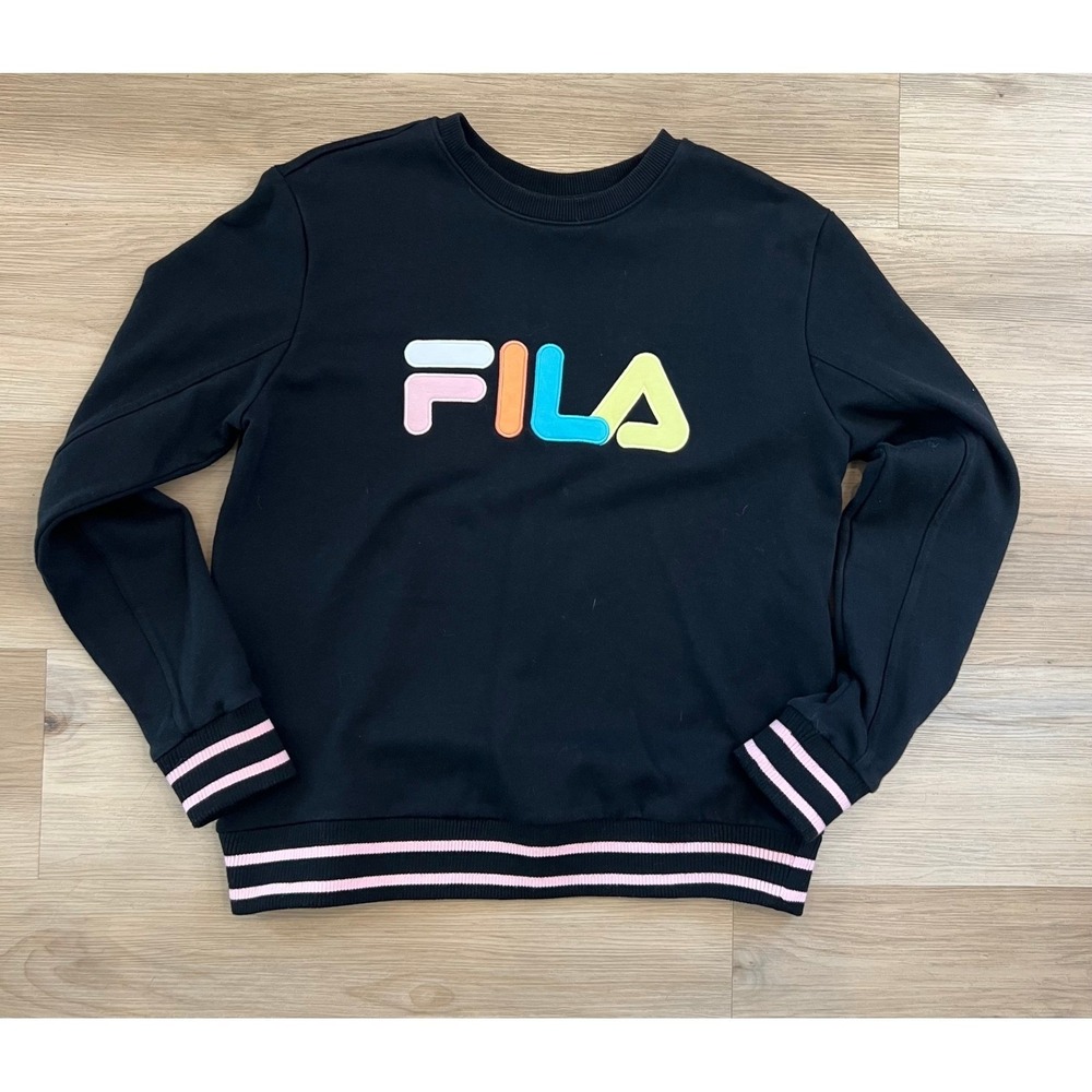 Vintage Y2K‎  Pullover FILA Crewneck Sporty Casual Size Medium - Black